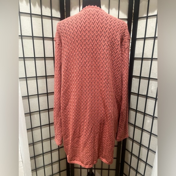 Natural Reflections Rust FRENCH TERRY OPEN FRONT CARDIGAN SIZE M - Picture 6 of 12